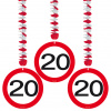 20. Geburtstag Hängedeko Verkehrsschild - 3 Stück