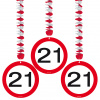 21. Geburtstag Hängedeko Verkehrsschild - 3 Stück