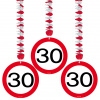 30. Geburtstag Hängedeko Verkehrsschild - 3 Stück