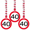 40. Geburtstag Hängedeko Verkehrsschild - 3 Stück