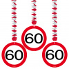 60. Geburtstag Hängedeko Verkehrsschild - 3 Stück