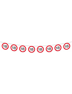 18. Geburtstag Girlande Verkehrsschild  - 12 Meter