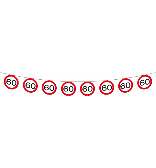 60. Geburtstag Girlande Verkehrsschild  - 12 Meter
