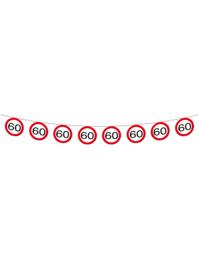 60. Geburtstag Girlande Verkehrsschild  - 12 Meter