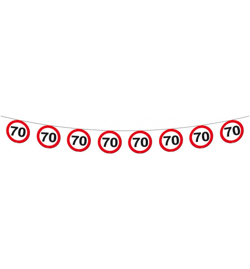70. Geburtstag Girlande Verkehrsschild  - 12 Meter