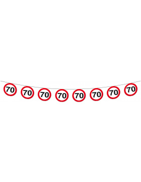 70. Geburtstag Girlande Verkehrsschild  - 12 Meter
