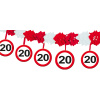 20. Geburtstag Girlande Verkehrsschild mit Hängern