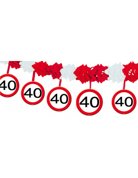 40. Geburtstag Girlande Verkehrsschild mit Hängern
