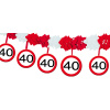 40. Geburtstag Girlande Verkehrsschild mit Hängern