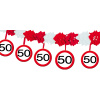 50. Geburtstag Girlande Verkehrsschild mit Hängern
