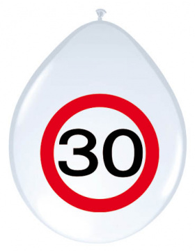 30. Geburtstag Ballons Verkehrsschild - 8 Stück