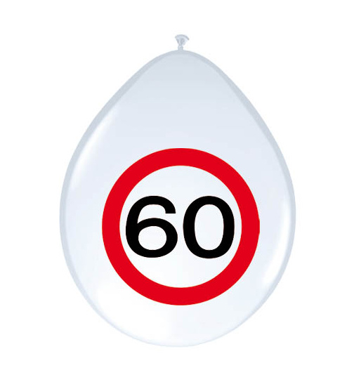 60. Geburtstag Ballons Verkehrsschild - 8 Stück
