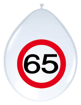 65. Geburtstag Ballons Verkehrsschild - 8 Stück