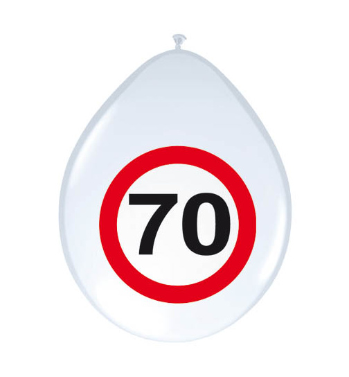 70. Geburtstag Ballons Verkehrsschild - 8 Stück