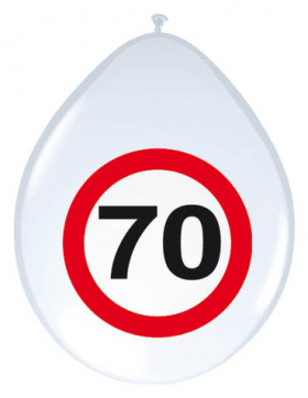 70. Geburtstag Ballons Verkehrsschild - 8 Stück