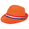 Filzhut Orange mit rot-weiß-blauem Band