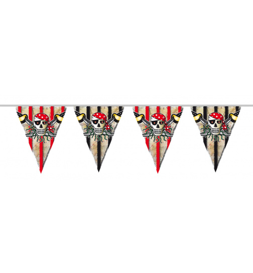 Roter Pirat Wimpelkette - 6 Meter