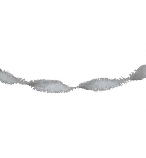 Girlande aus Krepppapier Silber - 24 Meter