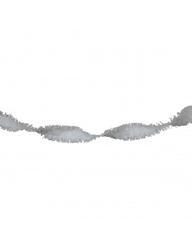Girlande aus Krepppapier Silber - 24 Meter