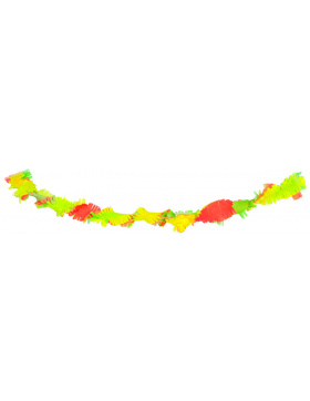 Girlande aus Krepppapier Neonfarben Regenbogen - 18 Meter