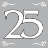 Silberhochzeit / 25. Geburtstag Servietten Silber 33x33 cm - 20 Stück