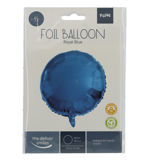 5x Folienballon Blau 45 cm Rund – Shiny Blue Heliumballons Party Deko Folie