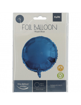 5x Folienballon Blau 45 cm Rund – Shiny Blue...