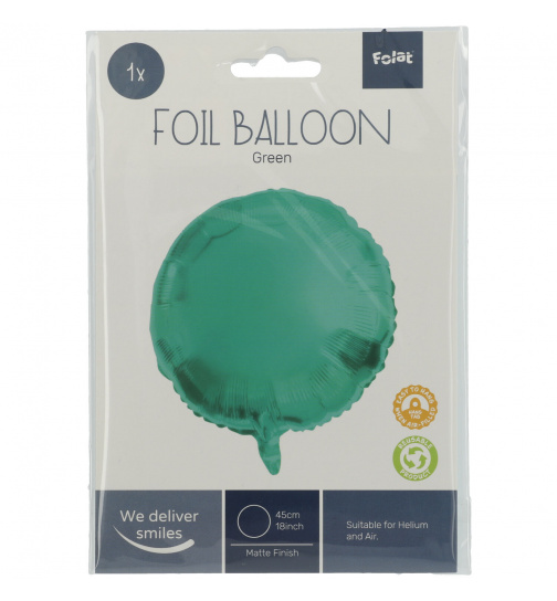 5x Folienballon Rund Matt Grün45 cm (18inch)  Party Deko Geburtstag