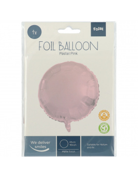 5x Folienballon Rund Pastell Rosa 45cm Matt 18 inch Heliumballons Party Deko Set