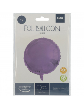 5 x Folienballon Rund Matt Purple 45cm 18"...