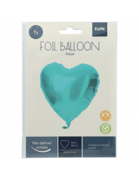 5x Folienballon Herz Pastell Mint 45cm Matt 18inch...