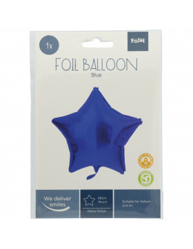5x Folienballon Stern Blau 45cm Matt 18inch Heliumballons...