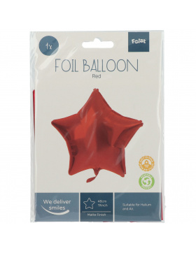 5x Folienballon Stern Matt Rot 45cm 18inch Heliumballons Party Deko