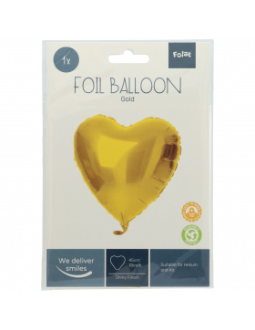 5x Folienballon Herz Gold 45cm 18 inch Heliumballons...