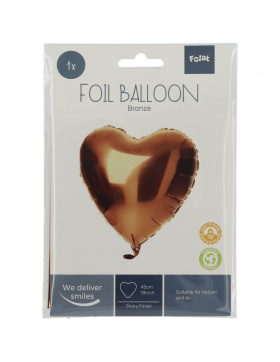 5x Folienballon Herz Bronze 45cm 18 inch Heliumballons...