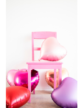 5x Folienballon Herz Glänzend Magenta 45cm 18inch...