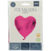 5x Folienballon Herz Glänzend Magenta 45cm 18inch Heliumballons Party Deko