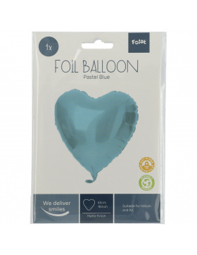 5x Folienballon Herz Matt Pastell Blau 45cm 18 inch Heliumballons Party Deko