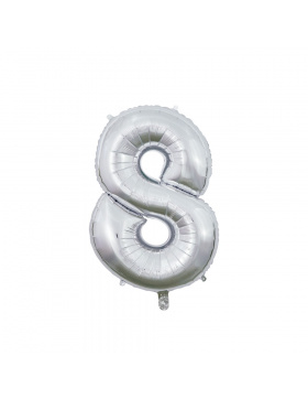 Foilballoon 26" No. 8 silver