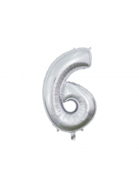 Foilballoon 26" No. 6 silver