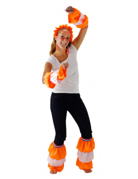 Beinstulpen Rüschen Rot-Weiß-Blau