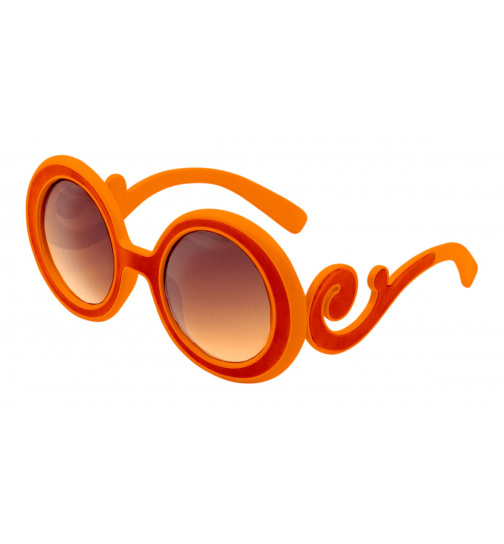 Brille Orange mit Vintage-Locken