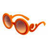 Brille Orange mit Vintage-Locken