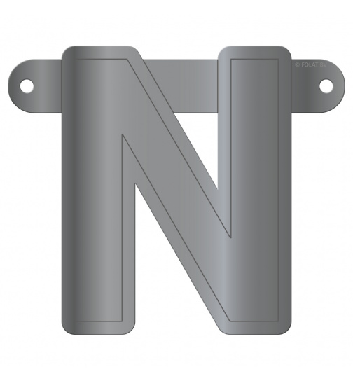 Banner-Girlande Buchstabe N Silber Metallic
