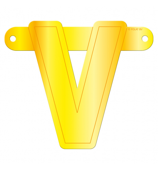Banner-Girlande Buchstabe V Gelb