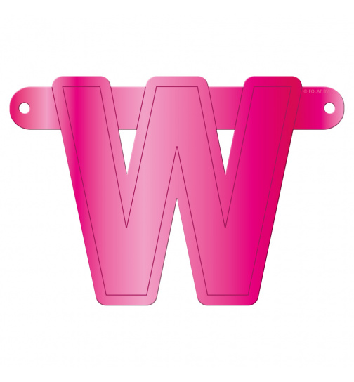 Banner-Girlande Buchstabe W Magenta