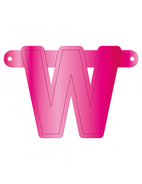 Banner-Girlande Buchstabe W Magenta