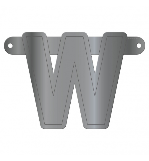 Banner-Girlande Buchstabe W Silber Metallic