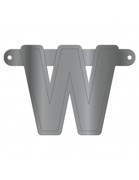 Banner-Girlande Buchstabe W Silber Metallic