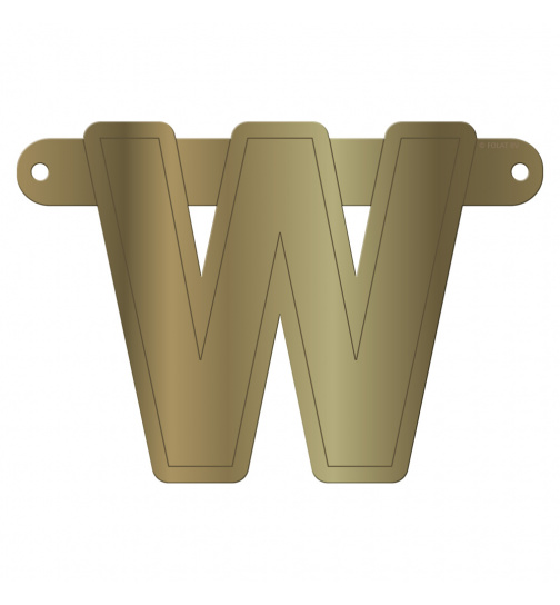 Banner-Girlande Buchstabe W Gold Metallic